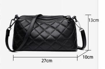 image-Women's Shoulder Bag Soft Leather Multi-layer Large Capacity Zipper Genuine Leather Messenger Bag