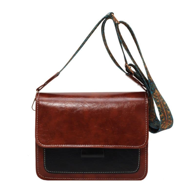 image-Women's Oily Leather Vintage Bag Crossbody