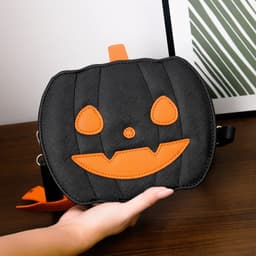 image-2023 Halloween Bags Funny Pumpkin Cartoon Shoulder Crossbody Bag With Bat Personalized Creative Female Bag