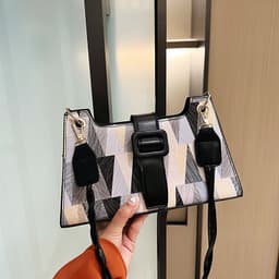 image-New Popular Contrast Color PU Bag Female Summer Casual
