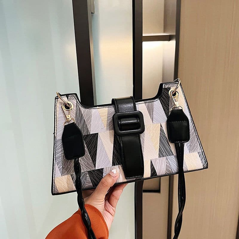 image-New Popular Contrast Color PU Bag Female Summer Casual