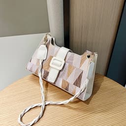image-New Popular Contrast Color PU Bag Female Summer Casual