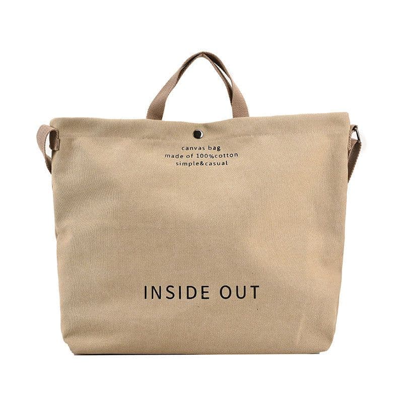 image-Canvas Letters Tote Bag Large Capacity Crossbody Women