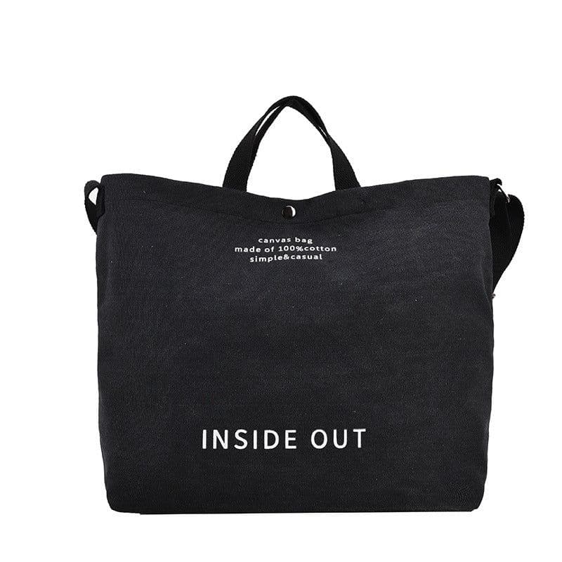 image-Canvas Letters Tote Bag Large Capacity Crossbody Women