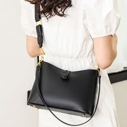 image-Cowhide Bucket Women's Shoulder Crossbody Bag