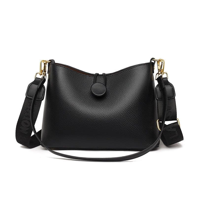 image-Cowhide Bucket Women's Shoulder Crossbody Bag