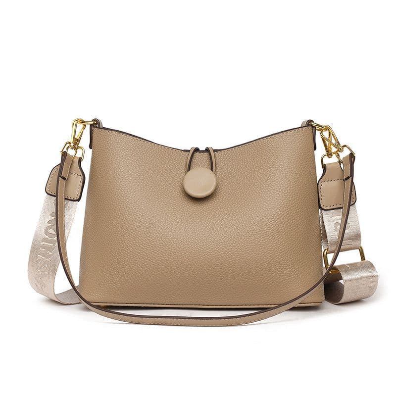 image-Cowhide Bucket Women's Shoulder Crossbody Bag