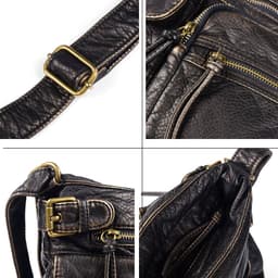 image-Retro Style Washed Fabric Crossbody Underarm Bag