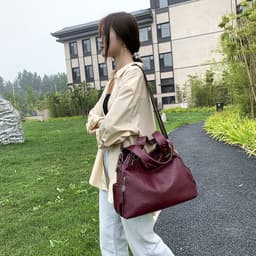 image-Soft Leather Large Capacity Women Hand-carrying Crossbody Bag Fashionable All-match