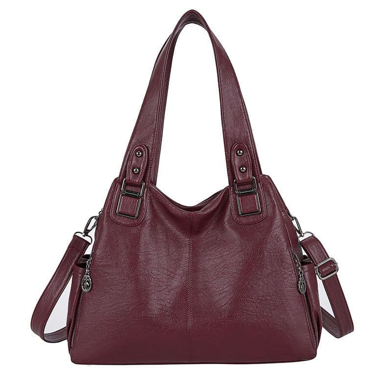 image-Soft Leather Large Capacity Women Hand-carrying Crossbody Bag Fashionable All-match