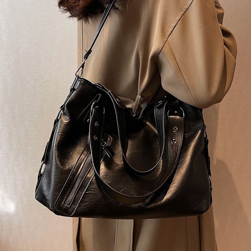 image-Korean Style Retro Fashion Shoulder Messenger Bag Texture High Sense