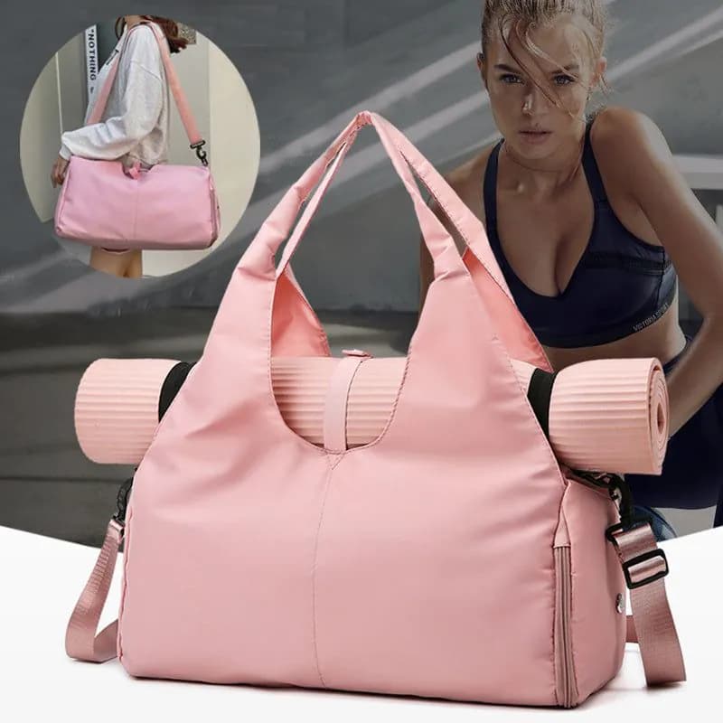 image-Women Yoga Bag Sports Fitness Dry And Wet Separation Large Capacity Storage Travel Bags Can Carry Yoga Mats