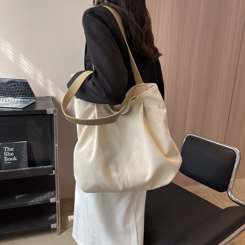 image-Large Capacity Totes Simple Commuting Daily Shopping Shoulder Bag Casual Handbag Women