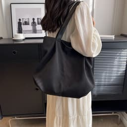 image-Large Capacity Totes Simple Commuting Daily Shopping Shoulder Bag Casual Handbag Women