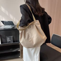 image-Large Capacity Totes Simple Commuting Daily Shopping Shoulder Bag Casual Handbag Women