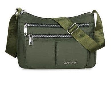 image-Large Capacity Shoulder Bags With Three Layers Of Zipper Design Women's Nylon Crossbody Bag Outdoor Shopping Mummy Messenger Bag