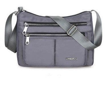 image-Large Capacity Shoulder Bags With Three Layers Of Zipper Design Women's Nylon Crossbody Bag Outdoor Shopping Mummy Messenger Bag
