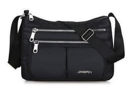 image-Large Capacity Shoulder Bags With Three Layers Of Zipper Design Women's Nylon Crossbody Bag Outdoor Shopping Mummy Messenger Bag