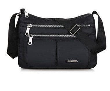 image-Large Capacity Shoulder Bags With Three Layers Of Zipper Design Women's Nylon Crossbody Bag Outdoor Shopping Mummy Messenger Bag