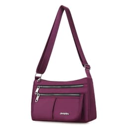 image-Large Capacity Shoulder Bags With Three Layers Of Zipper Design Women's Nylon Crossbody Bag Outdoor Shopping Mummy Messenger Bag