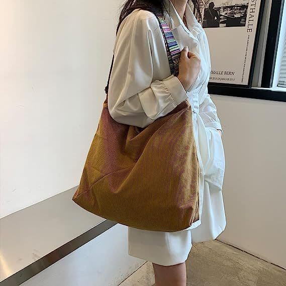 image-Women's Large Crossbody Fashion Corduroy Retro Hobo Fashion Shoulder Bag