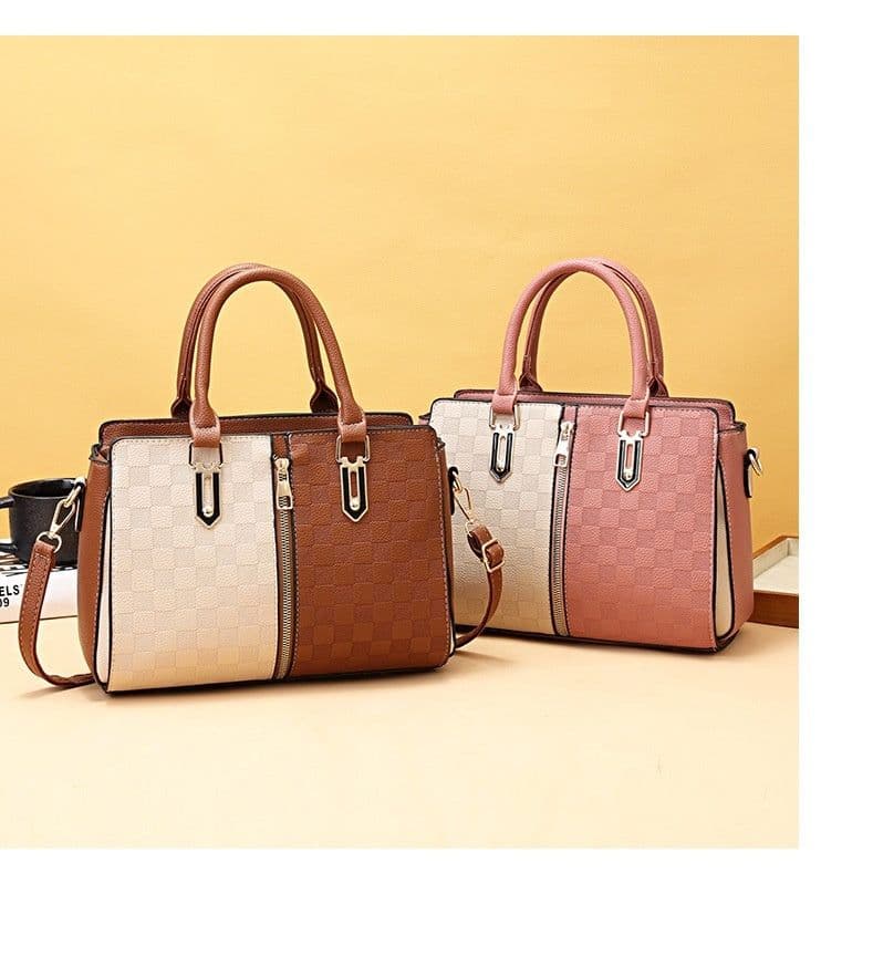 image-Simple Large Capacity Women's Contrast Color Ins Fashion Korean Style Shoulder Women's Crossbody Handbag
