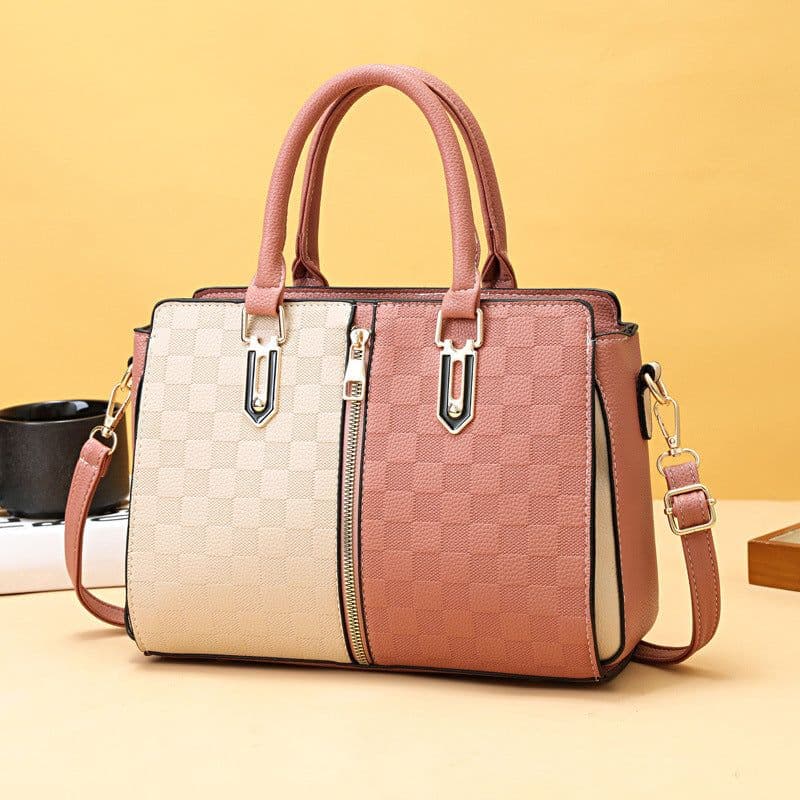 image-Simple Large Capacity Women's Contrast Color Ins Fashion Korean Style Shoulder Women's Crossbody Handbag