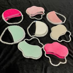 image-Vintage Banquet Rhinestone Semicircle Bag Diamond Velvet Clutch