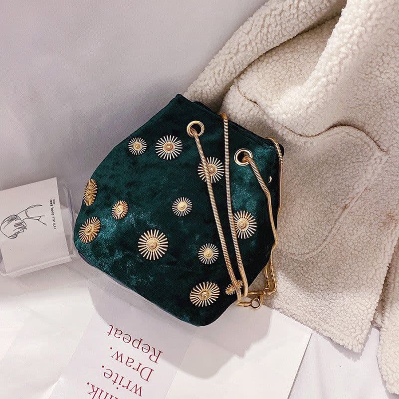 image-Women's Fashion Velvet Bucket Bag