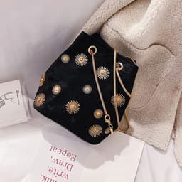 image-Women's Fashion Velvet Bucket Bag