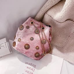 image-Women's Fashion Velvet Bucket Bag