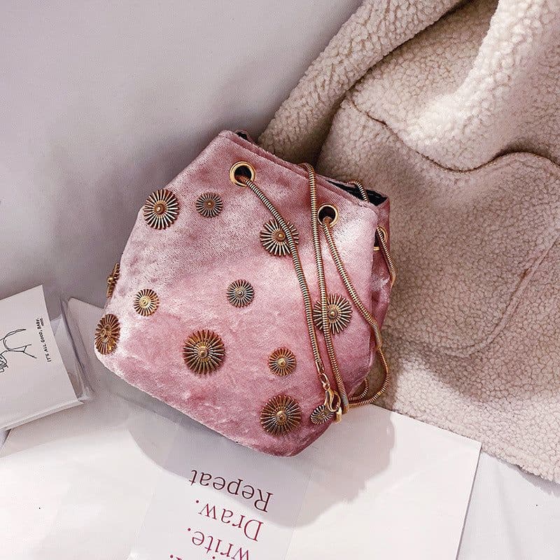 image-Women's Fashion Velvet Bucket Bag
