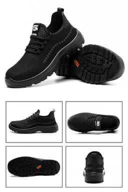 image-Flying Weaving Summer Labor Protection Shoes For Men Breathable