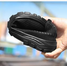 image-Flying Weaving Summer Labor Protection Shoes For Men Breathable