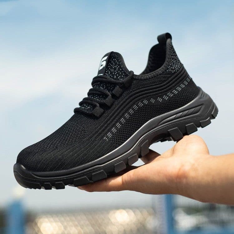 image-Flying Weaving Summer Labor Protection Shoes For Men Breathable