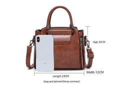 image-High-grade Portable Women's Large Capacity Korean Style Versatile Retro Simple Shoulder Messenger Bag