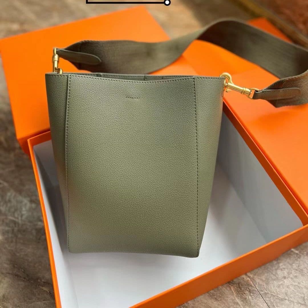 image-Bucket Bag Single Shoulder Crossbody Leather Women