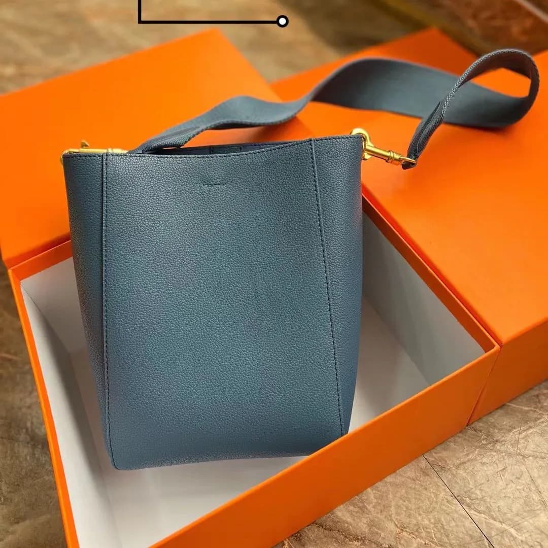 image-Bucket Bag Single Shoulder Crossbody Leather Women