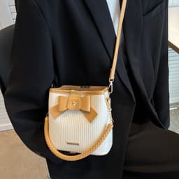 image-New Special-interest Design Bowknot Color Matching Shoulder Messenger Bag