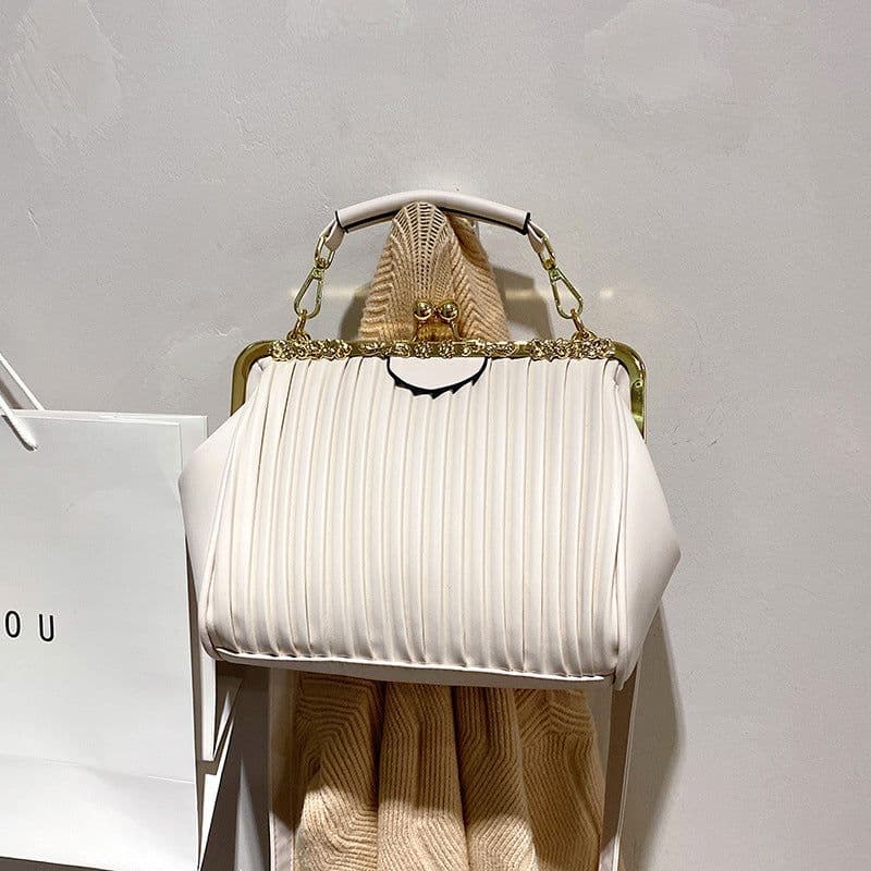 image-Commuter Shoulder Western Style Pleated Crossbody Bag