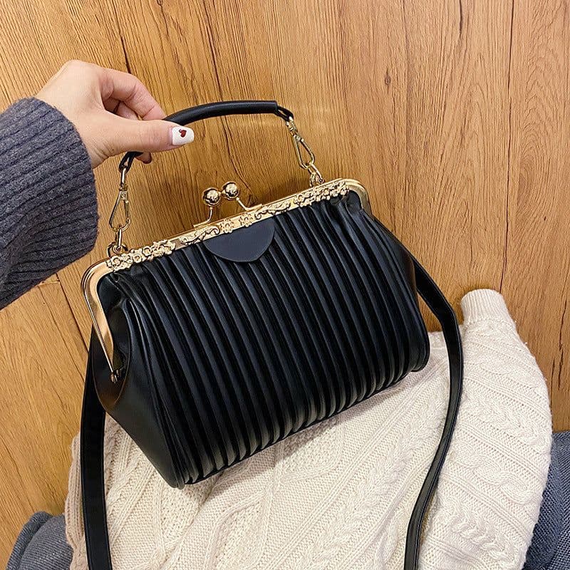 image-Commuter Shoulder Western Style Pleated Crossbody Bag