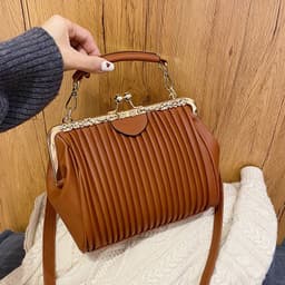 image-Commuter Shoulder Western Style Pleated Crossbody Bag
