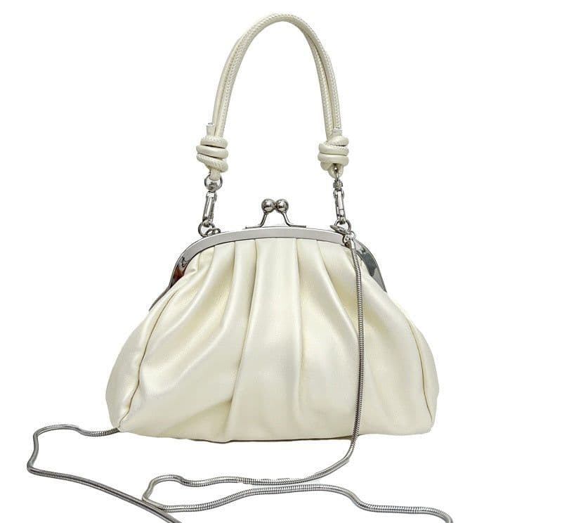 image-Casual Fashion Cloud Portable Cute Pleated Clip Bag
