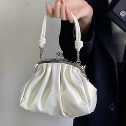 image-Casual Fashion Cloud Portable Cute Pleated Clip Bag