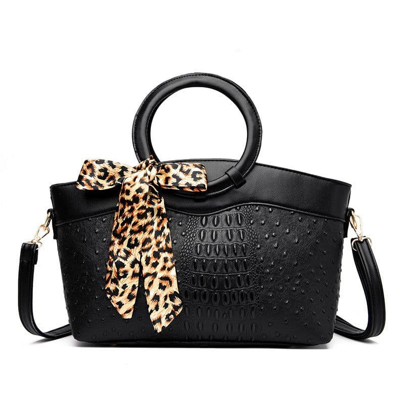 image-Fashion Stone Pattern Ring Shoulder Women's Handbag