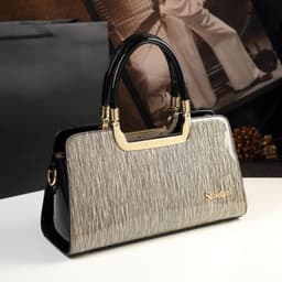 image-Cowhide Women's Patent Leather Handbag Crossbody Bag