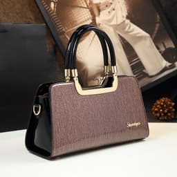 image-Cowhide Women's Patent Leather Handbag Crossbody Bag