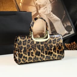 image-Cowhide Women's Patent Leather Handbag Crossbody Bag