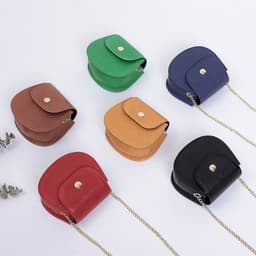 image-Women's Bag New Cowhide Crossbody Pouch Retro Chain Shoulder