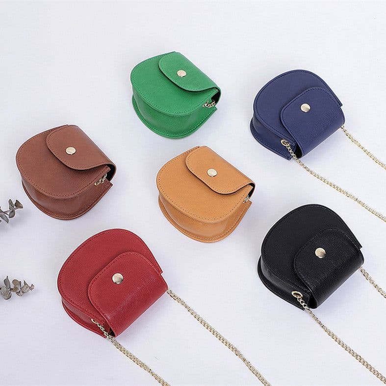 image-Women's Bag New Cowhide Crossbody Pouch Retro Chain Shoulder